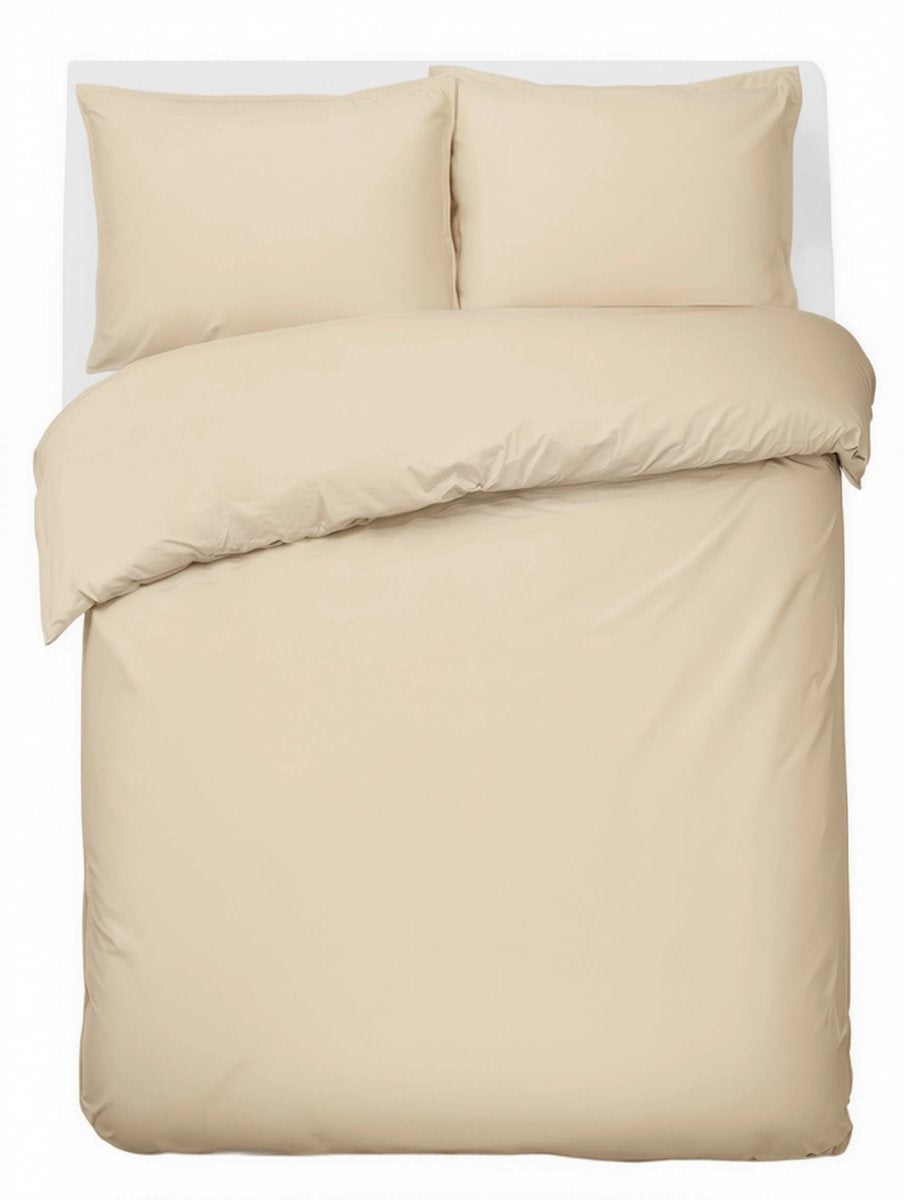 Hush. living hush living duvet cover - 100% cotton - 144tc - flexible and breathable - 240x220+20cm - 2 x 60x70cm pillowcases - with mounting loops - sand