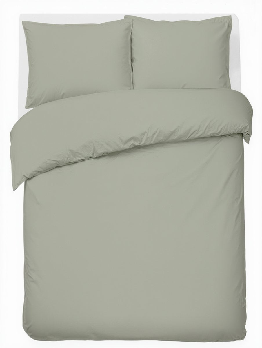 Hush. living hush living duvet cover percale - 100% cotton - 200tc - extra fresh and cool - strong and durable - 200x220+20cm - 2 x 60x70cm pillowcases - with mounting loops - light green
