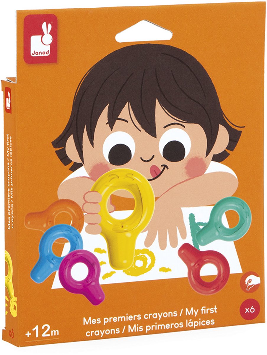 Janod - colo - i miei primi pastelli - set di 6 colori diversi