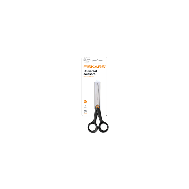 Fiskars 1067002 - tijeras uni ff 17cm, negras | 5 piezas