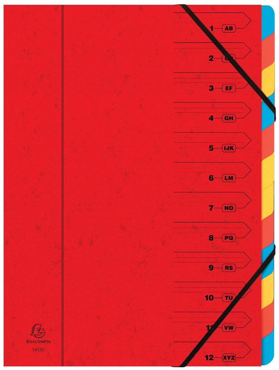 Cartella di smistamento Exacompta 12 parti | rosso