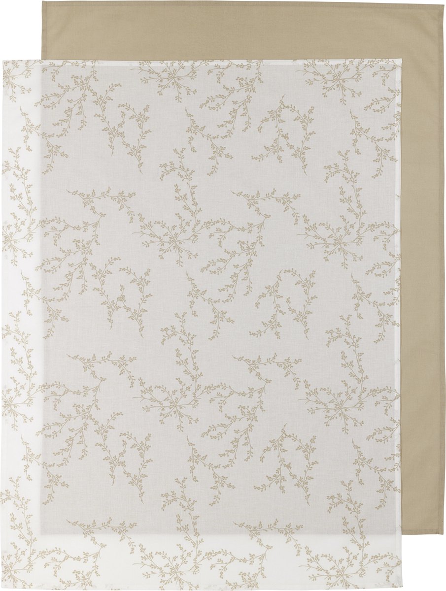 Meyco baby branches wieglaken - 2-pack - sand - 75x100cm - 0.3 tog