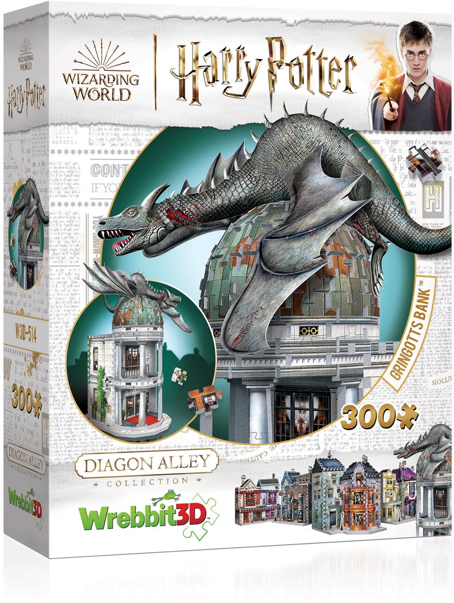 Wrebbit Gringotts Bank - Harry Potter - Puzzle 3D - 300 pezzi