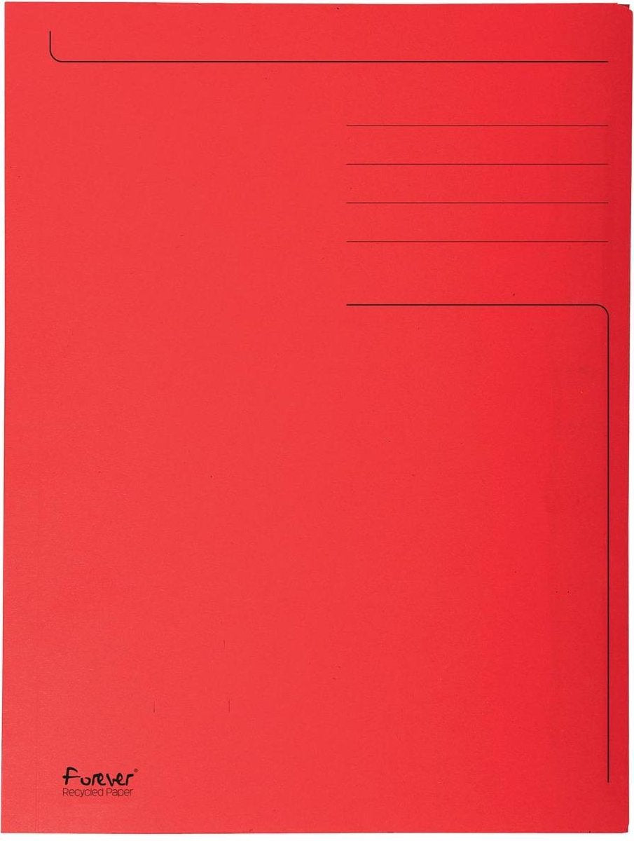 Exacompta 50x forever® bedrukte map met 3 kleppen - 280gm2 - 24x32 cm voor a4 - rood - 448003e