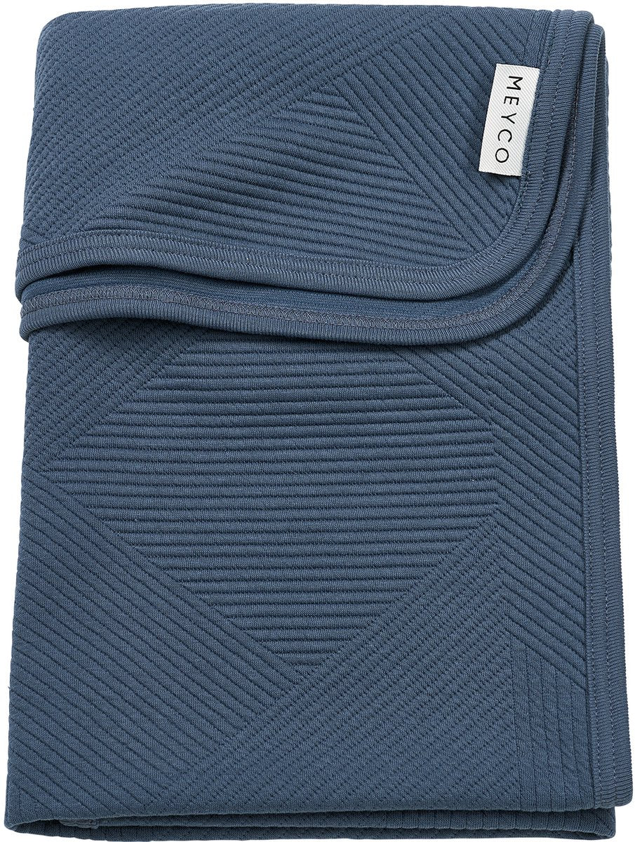 Coperta per lettino Meyco jacquard per bambini - indaco - 100x150 cm - 0,5 tog