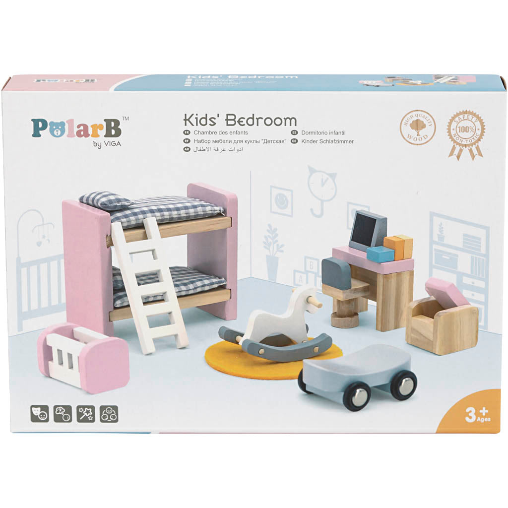 Mobili Viga per casa delle bambole, camera dei bambini, dimensioni 2x2x7,5 cm, 8 parti 1 set