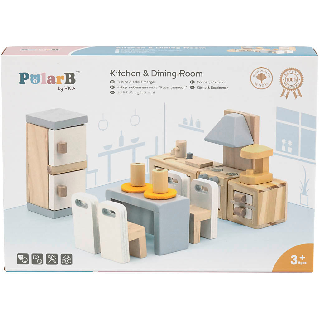 Mobili Viga per casa delle bambole, cucina, dimensioni 2x2x7,5 cm, 9 parti 1 set