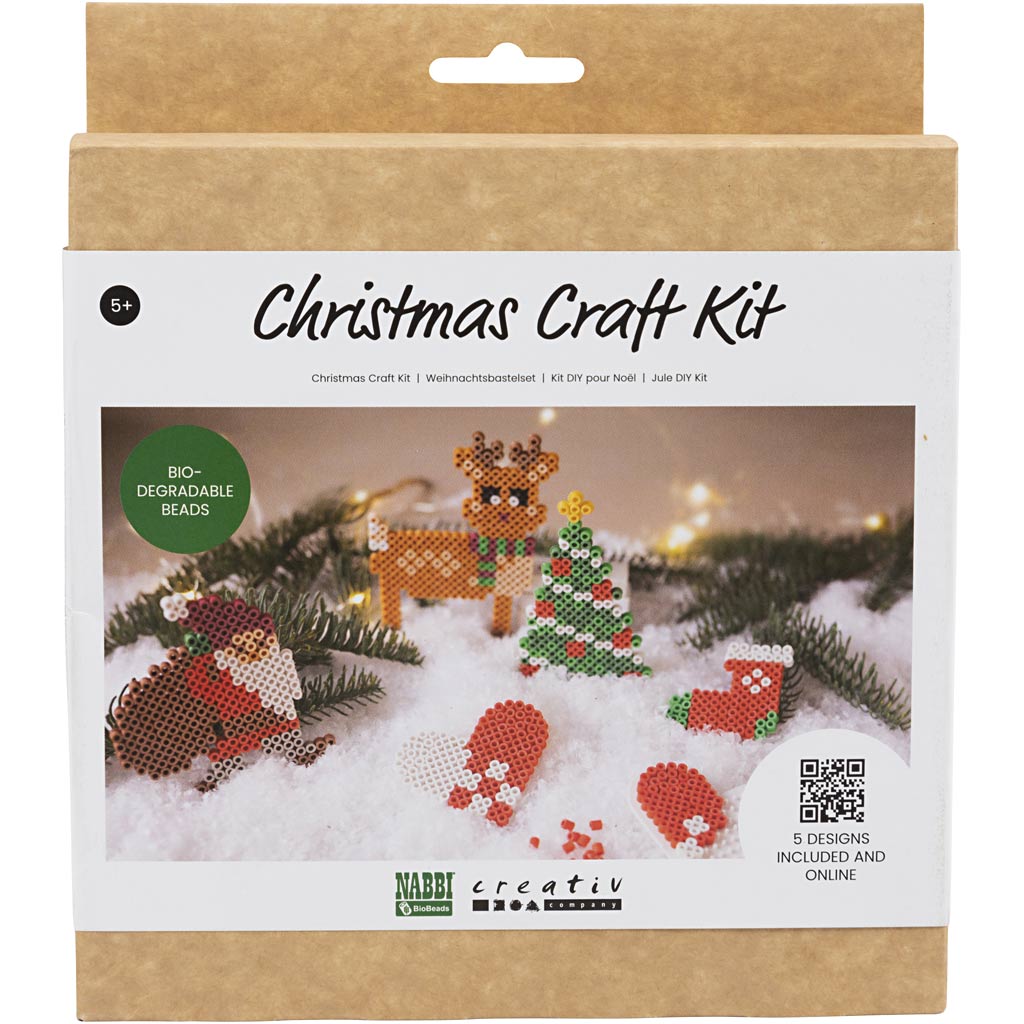 Nabbi hobby set biobeads, Papá Noel, calcetín navideño, corazón navideño, árbol de Navidad y reno, 1 caja