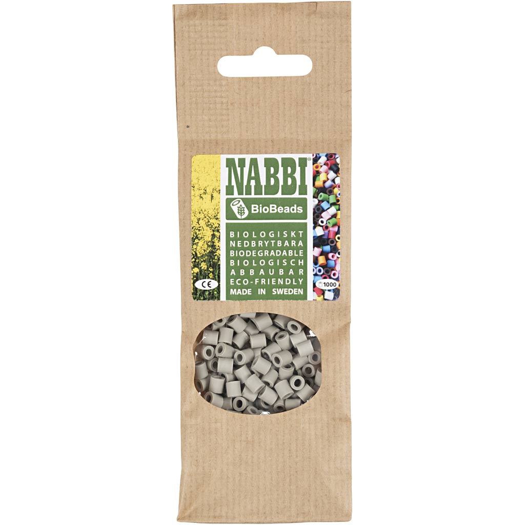Creativ company nabbi biobeads 5x5mm gris - 1000 uds.