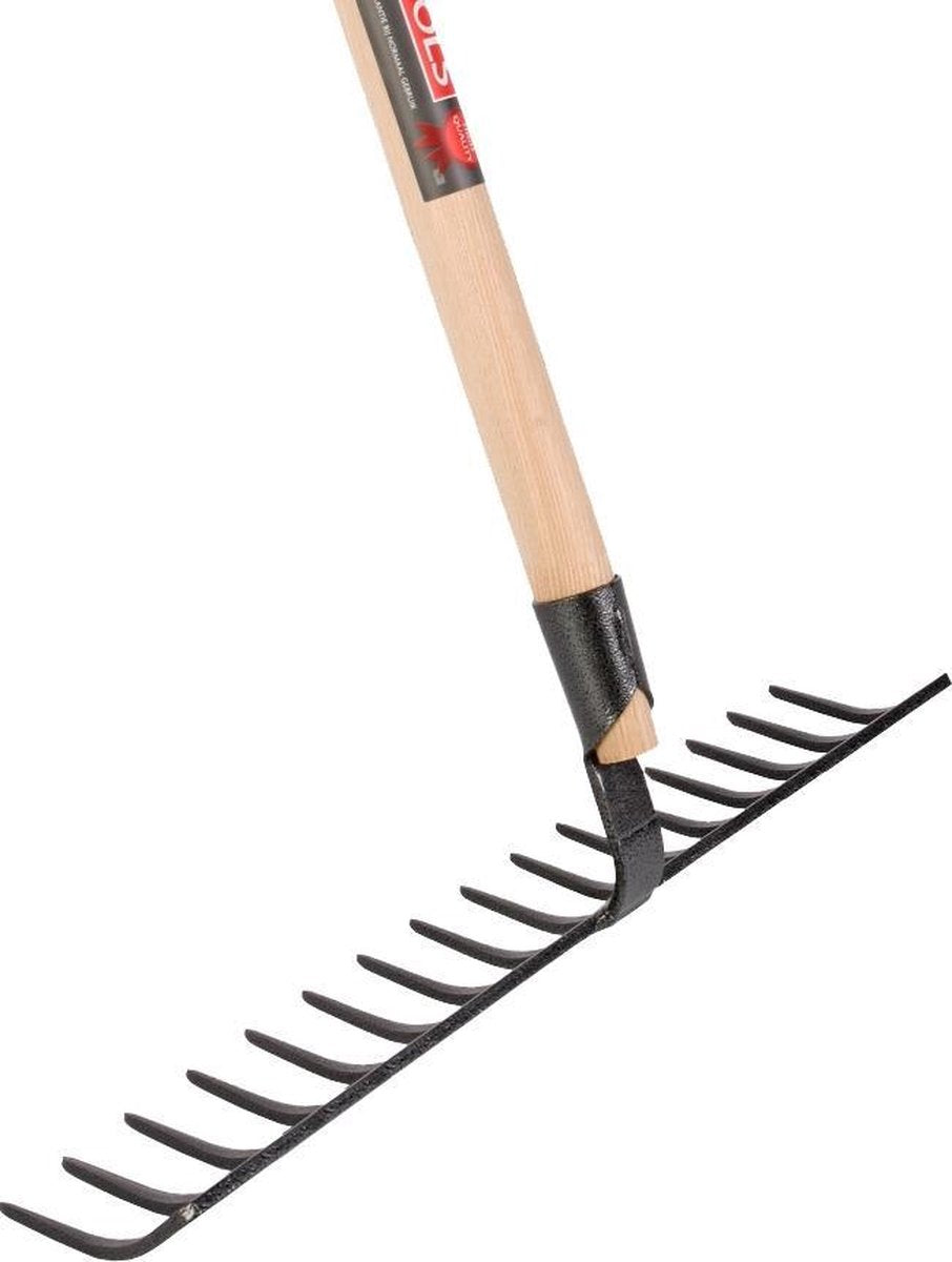 Herramientas Talen – rastrillo de jardín – forjado – profesional – 16 dientes – mango de fresno – 160 cm