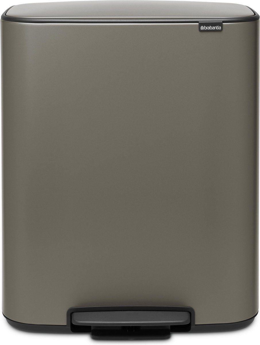 Brabantia bo prullenbak - 60 liter - 1 vak - platinum