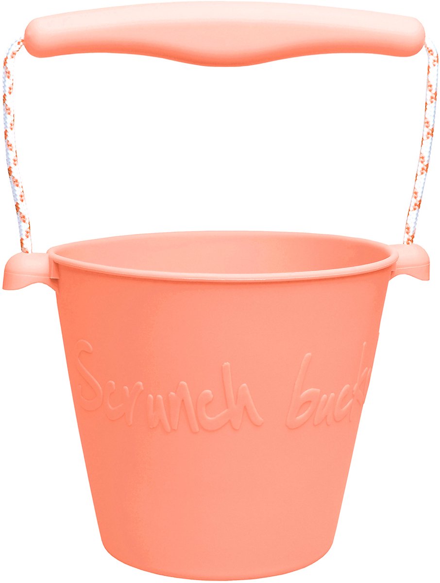 Secchiello giocattolo Scrunch - corallo - pieghevole - riciclabile