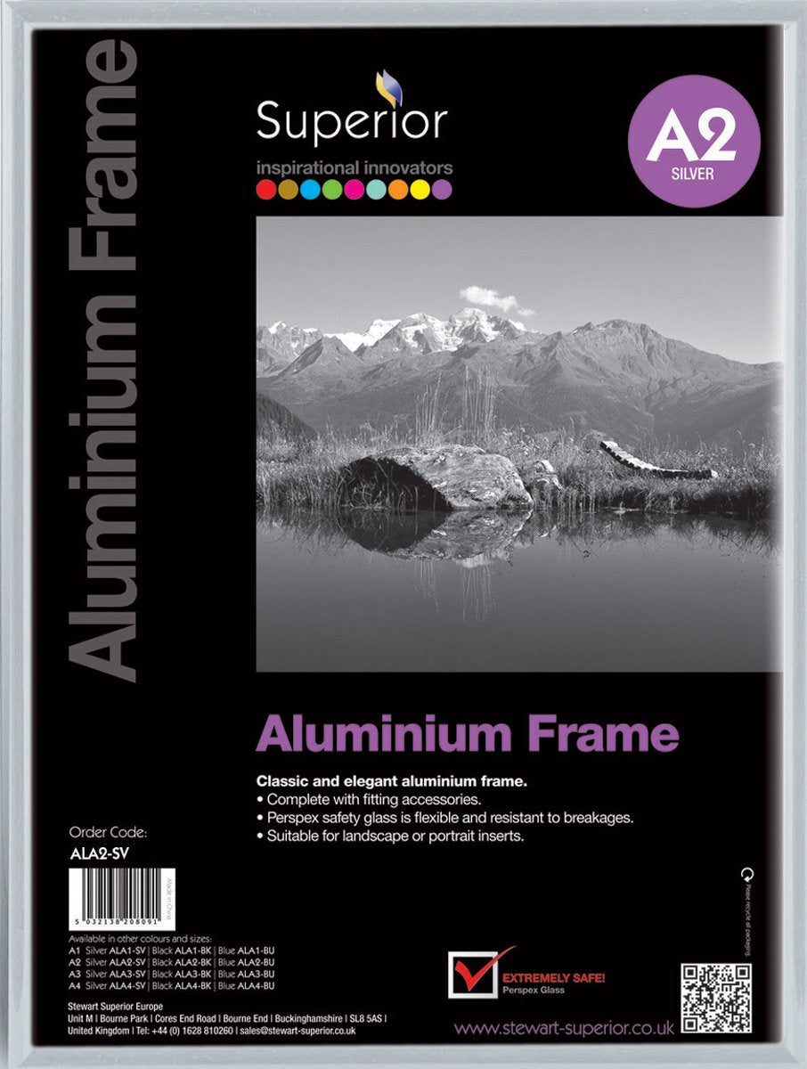 Cornice per foto Seco - a2 - 42 x 59,4 cm - alluminio spazzolato argento - cornice 11 mm - se-ala2-sv