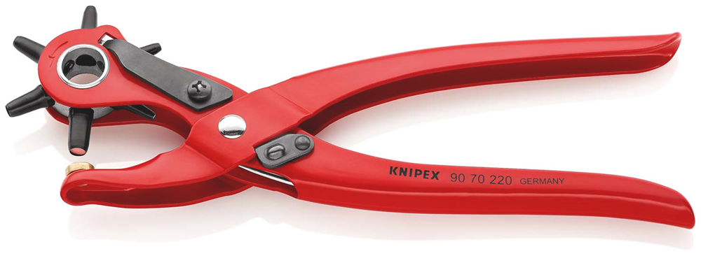 Pinza punzonatrice per revolver Knipex | Lunghezza 220 mm | verniciato a polvere rossa - 90 70 220 ean