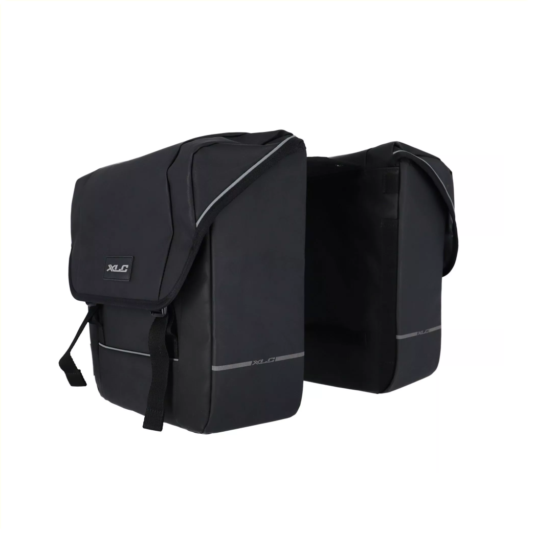 XLC 5: 1 borsa per biciclette a doppia bicicletta, contenuto 35L, nero. 35x30x12cm