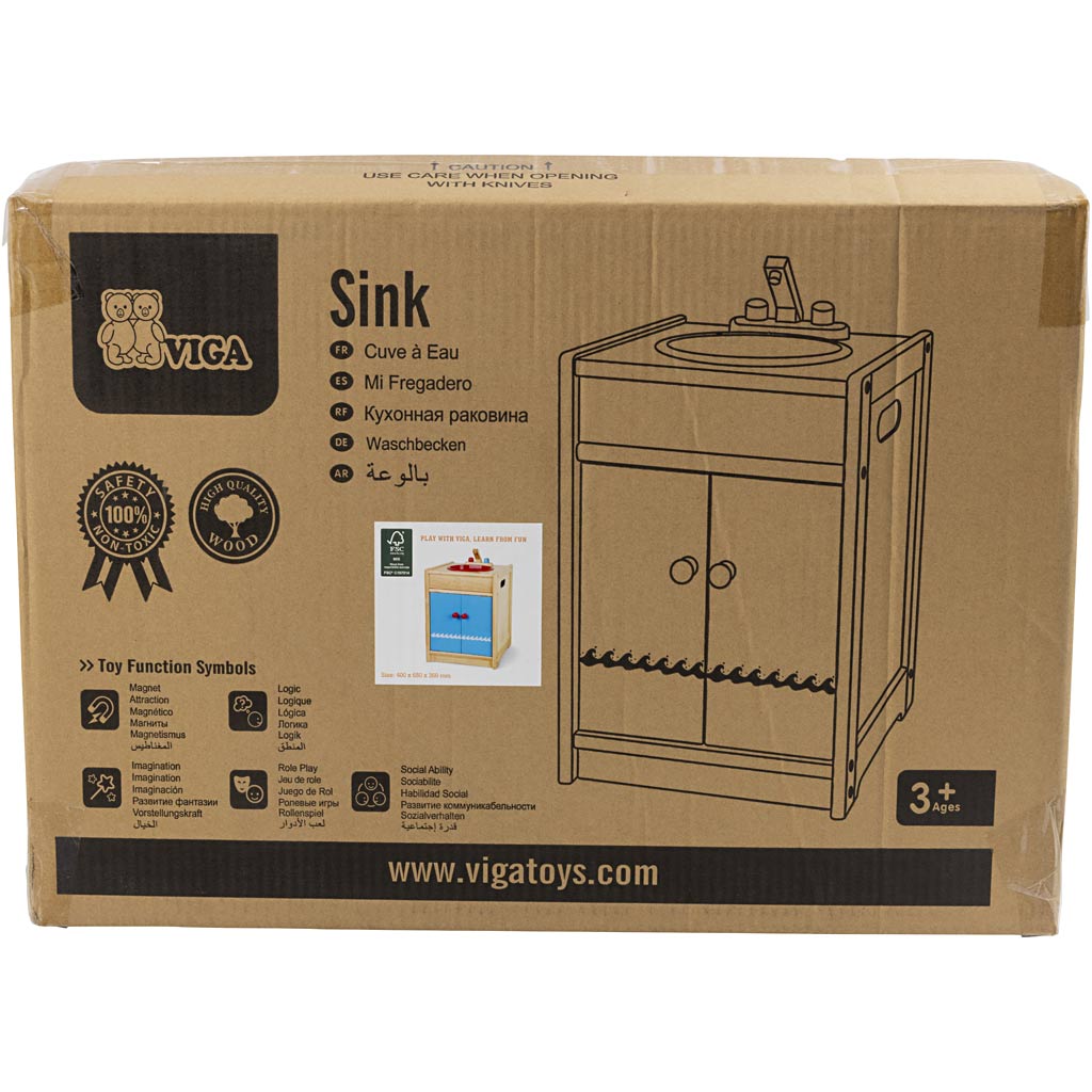 Lavabo da gioco Viga, dimensioni 40x54x36 cm, 1 pezzo