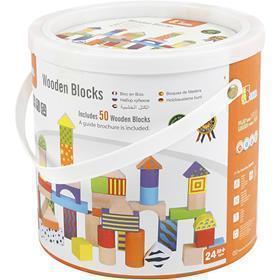 Bloques de madera Viga, tamaño 3 cm, 50 piezas 1 juego