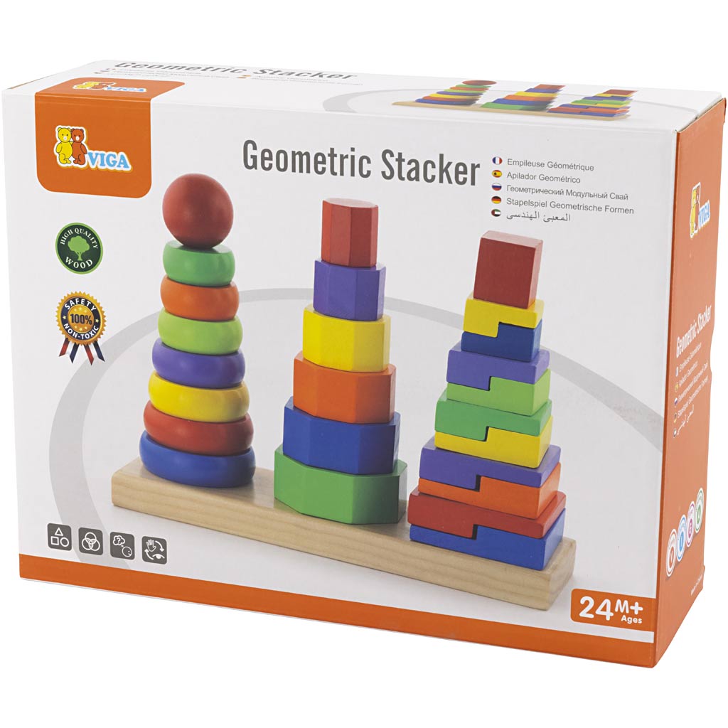 Torre impilabile geometrica Viga, dimensioni 28x21x9 cm, 1 set