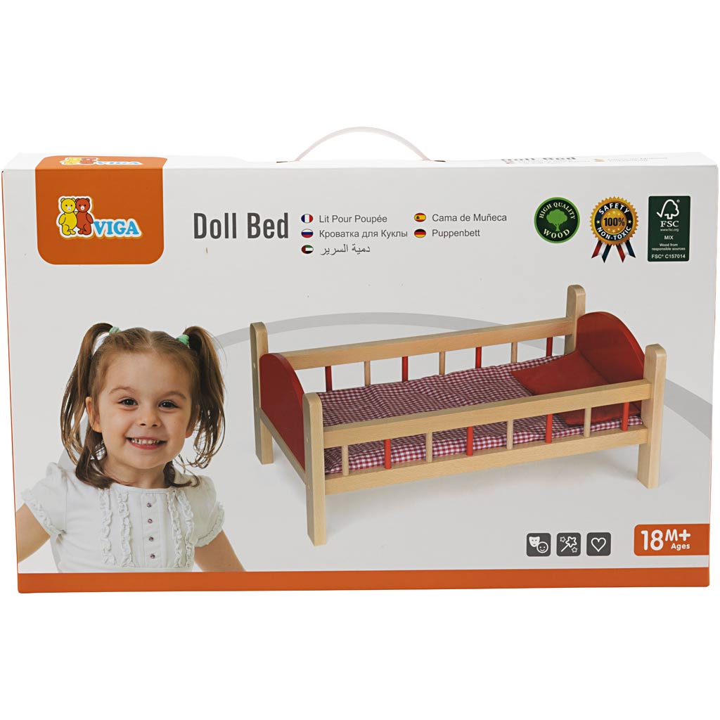 Cama para muñecas Viga, dimensiones 56x31x23 cm, 1 pieza