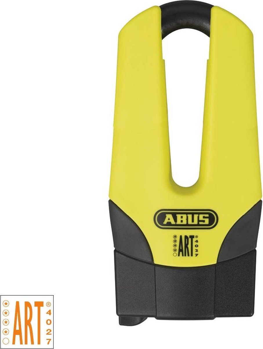 Lucchetto antifurto per moto Abus freno a disco - 37 60 granit™ quick maxi + mini - livello di sicurezza 15 - art-4 giallo - adatto per moto - scooter