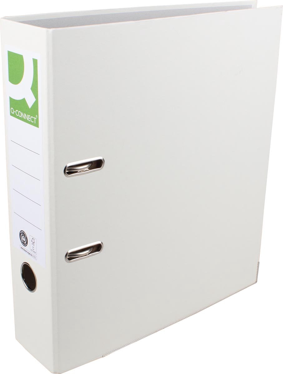 Q-connect ordner, voor ft a4, uit recycolor papier, rug van 8 cm, wit