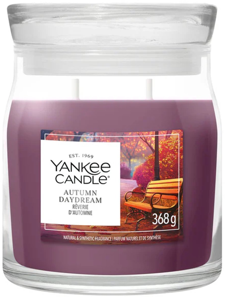 Yankee candle - autumn daydream medium geurkaars - 50 branduren - 2 lonten