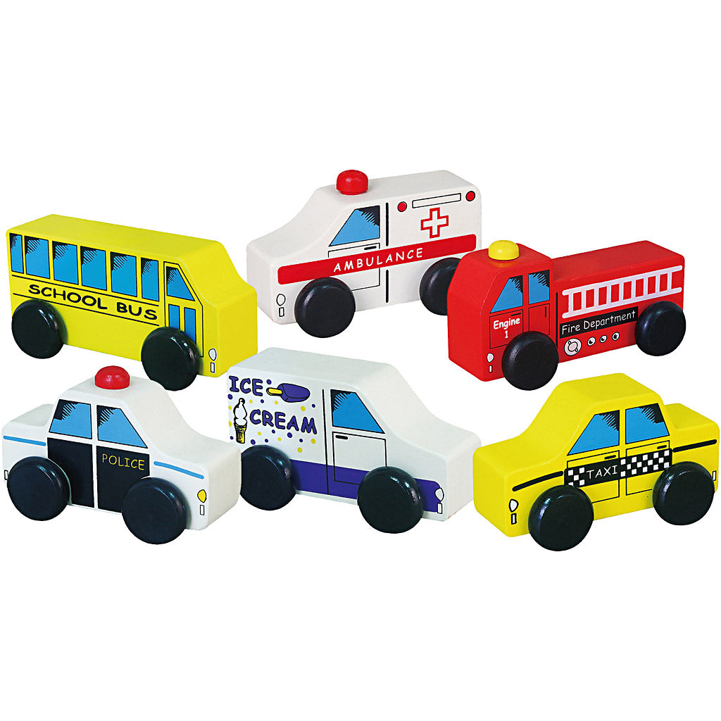 Mini coches Viga, vehículos comerciales, tamaño 7-9 cm, 6 piezas 1 juego