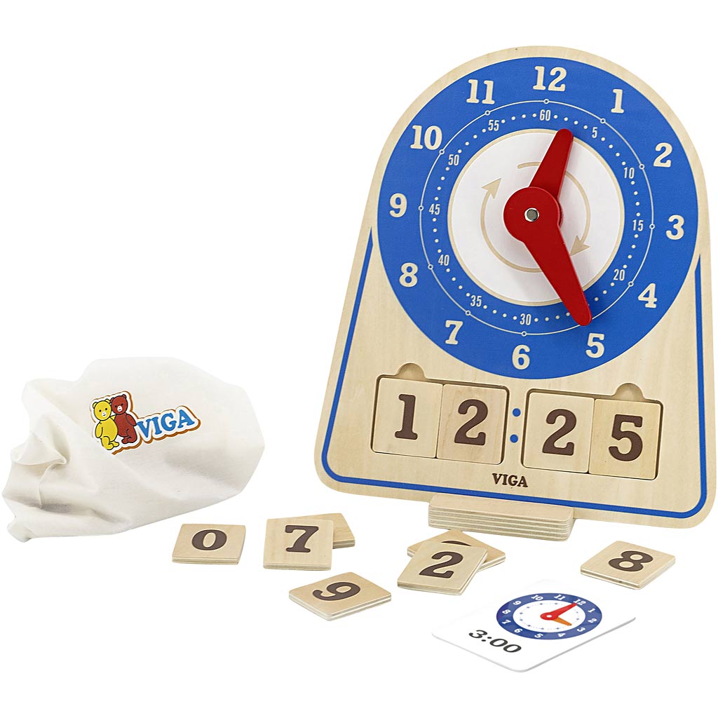 Orologio didattico Viga, h: 28 cm, l: 26 cm, l: 13, 1 pezzo