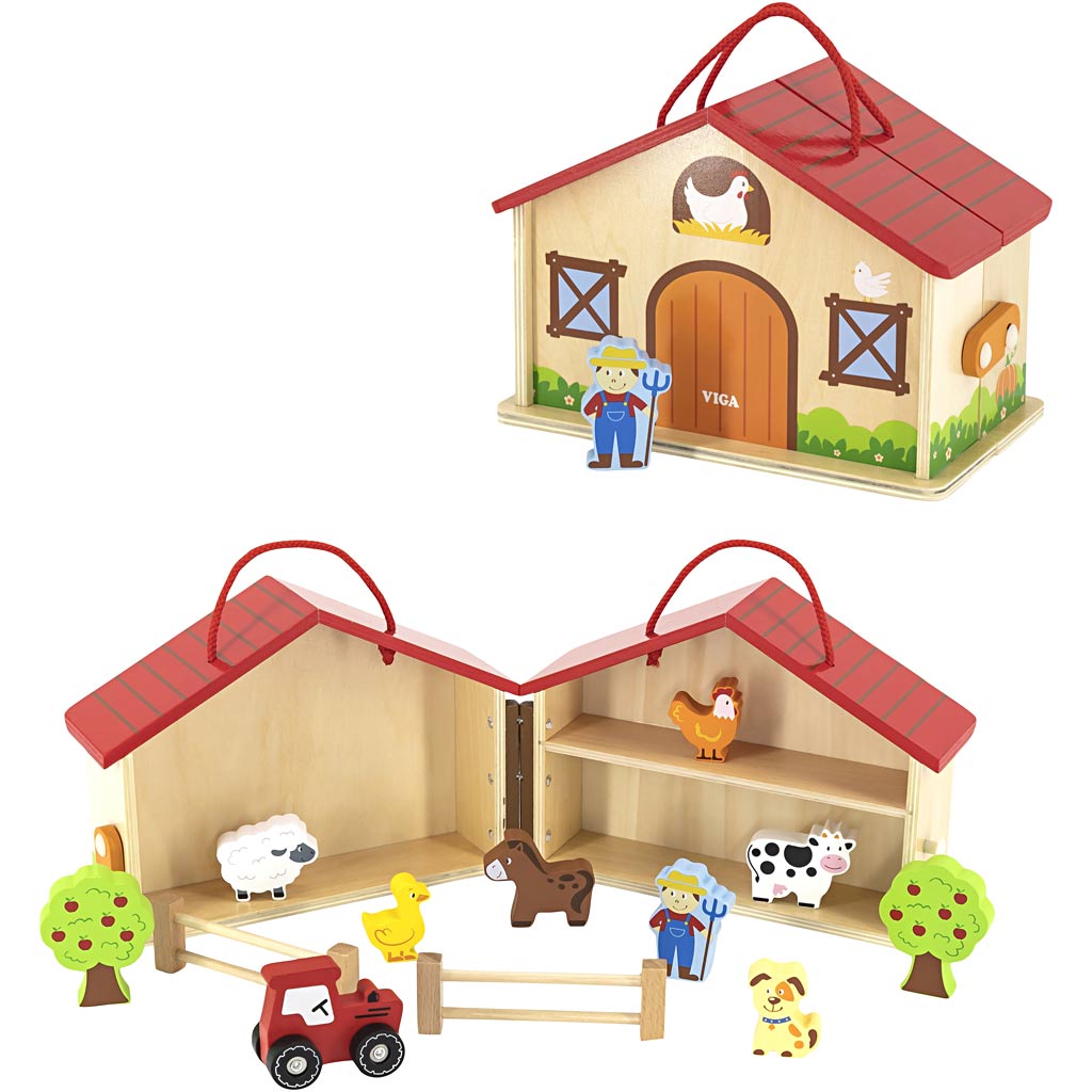 Juego de granja Viga, alto: 13 cm, largo: 23 cm, ancho: 17 cm, 1 pieza