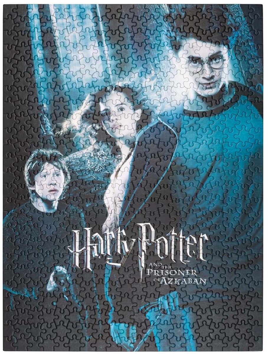 Harry potter, puzzle 500 pezzi e il prigioniero di azkaban con scatola cilindrica, noir bleu
