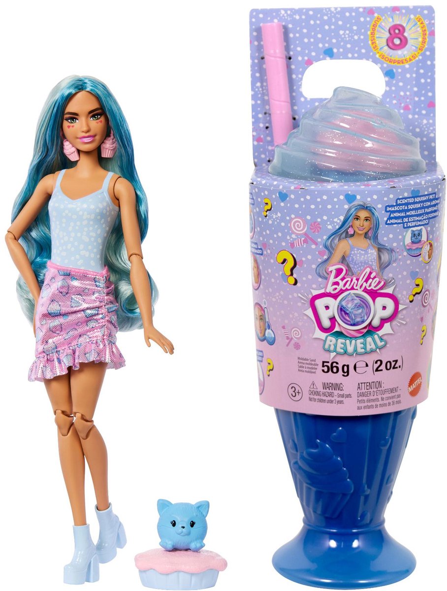 Barbie pop rivela dolci di dolcetti blu blu