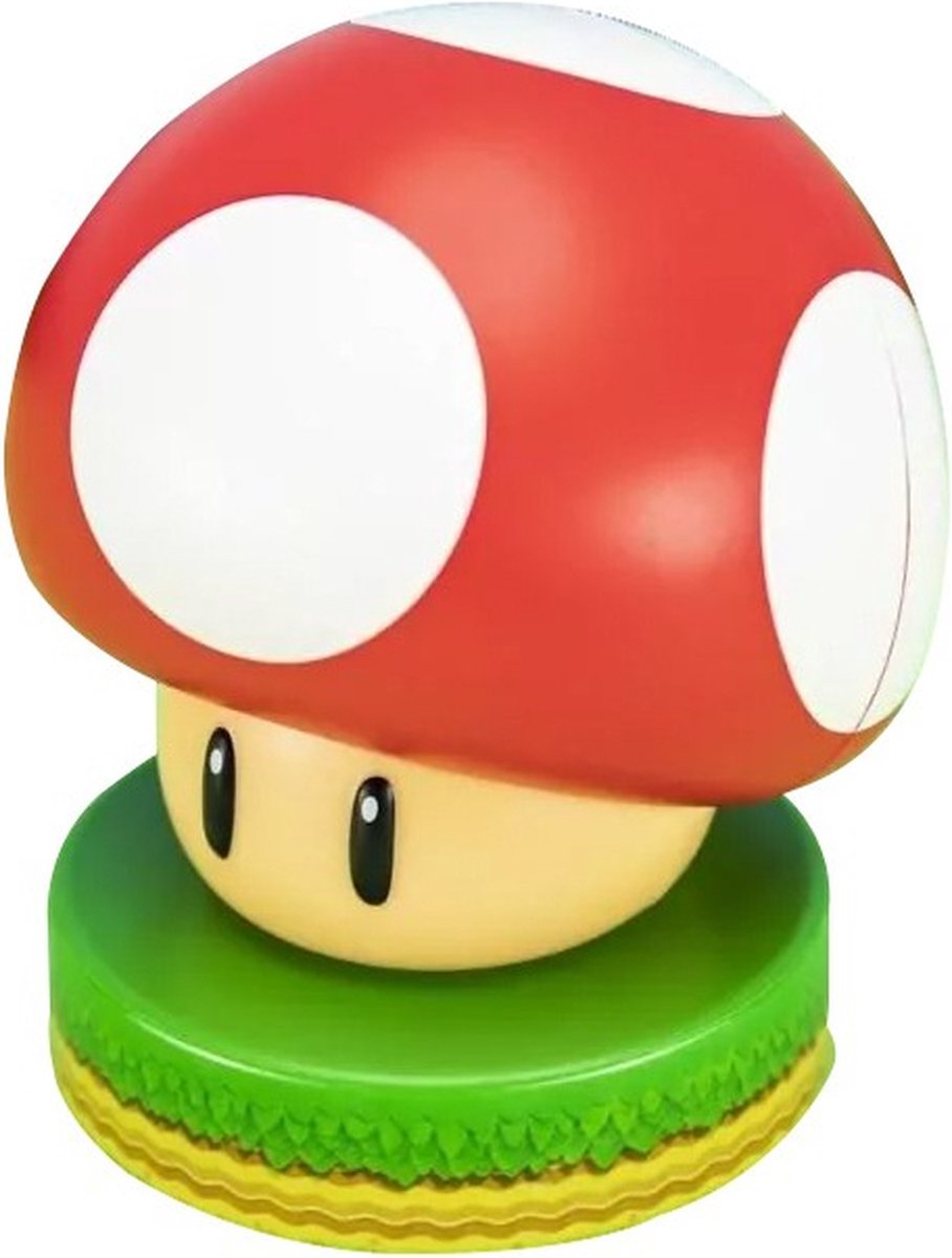 Paladone Super Mario Super Mushroom Icon Light – Luce notturna ufficiale Nintendo, alimentata a batteria