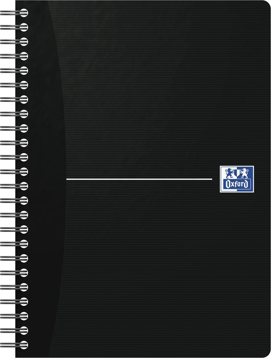 Oxford smart black spiraalblok - a5 - gelijnd - soft cover - 90 vel