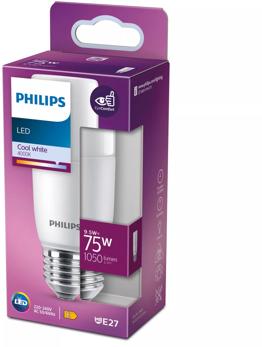 Barra LED Philips mate - 75 W - E27 - luz blanca fría