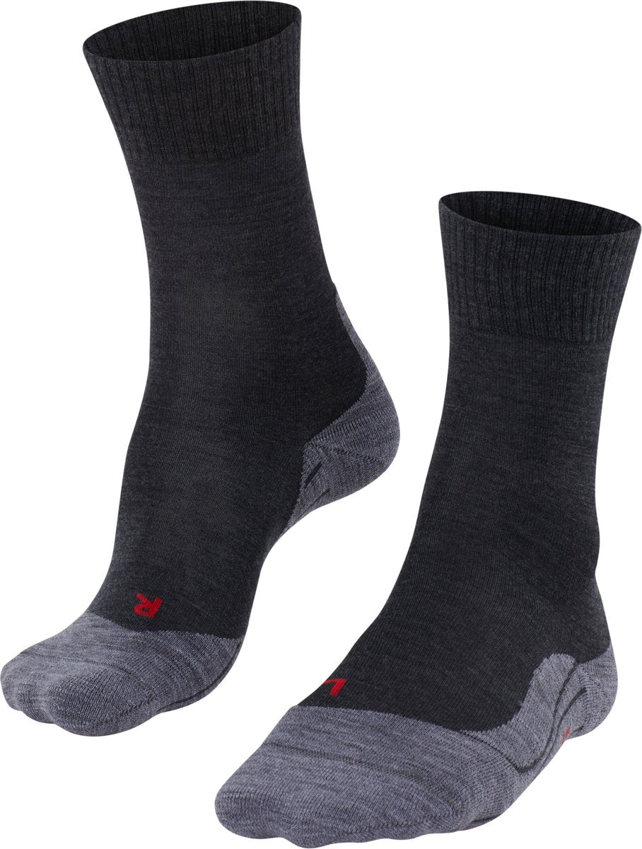 Falke tk5 anti-blaar dun wol functioneel materiaal wandelsokken dames grijs - maat 37-38