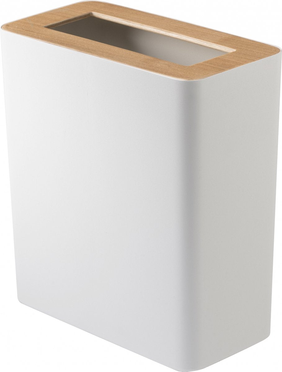 Papelera Yamazaki - cuadrada - borde - blanco