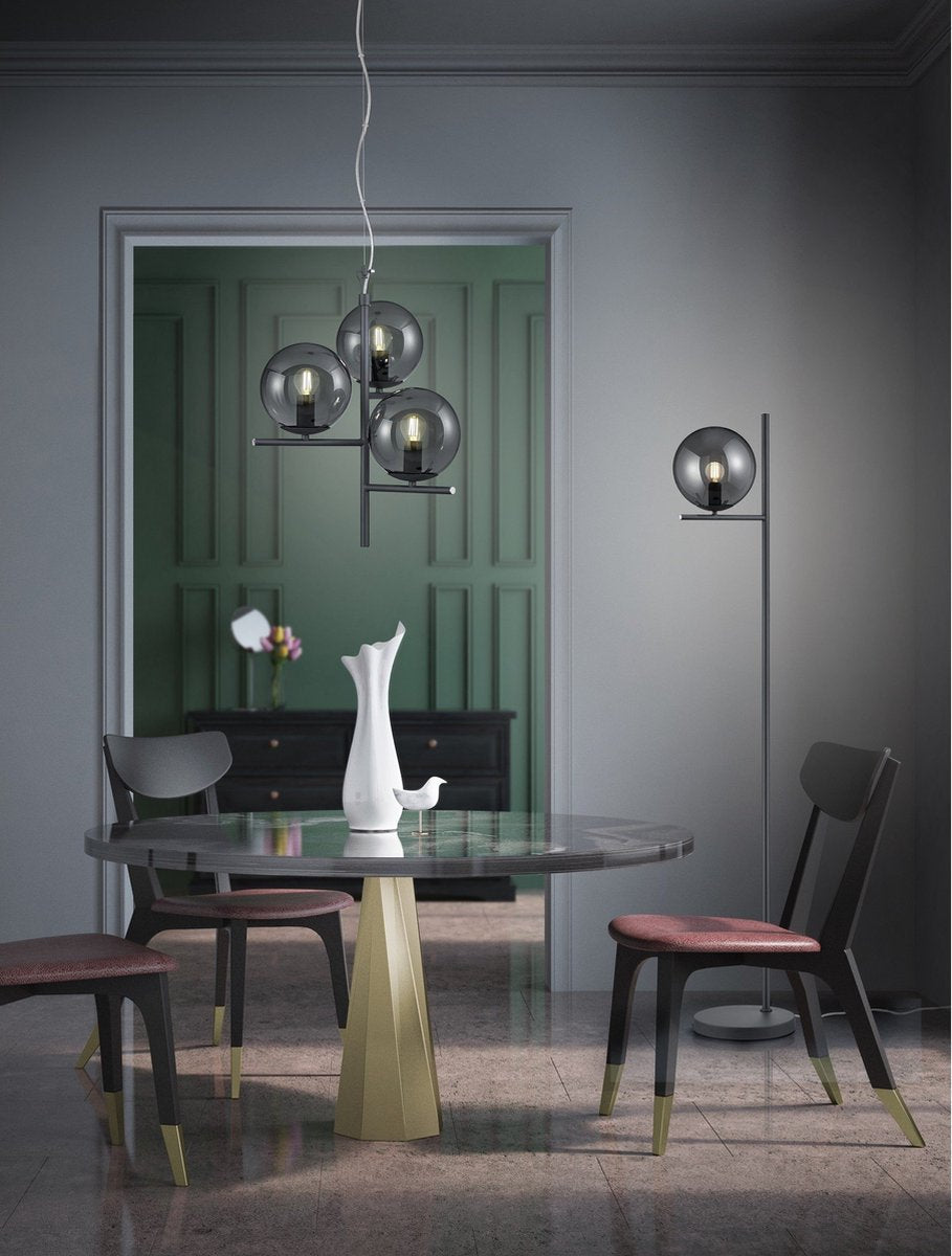 Trio pure - hanglamp - antraciet - excl. 3x e14 28w