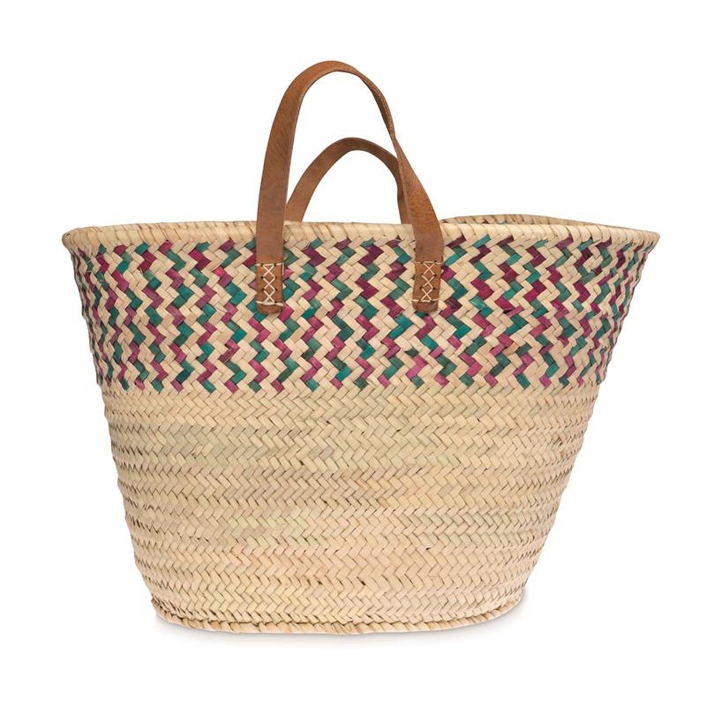 Bolso Source balance de hoja de palma con cestería de colores
