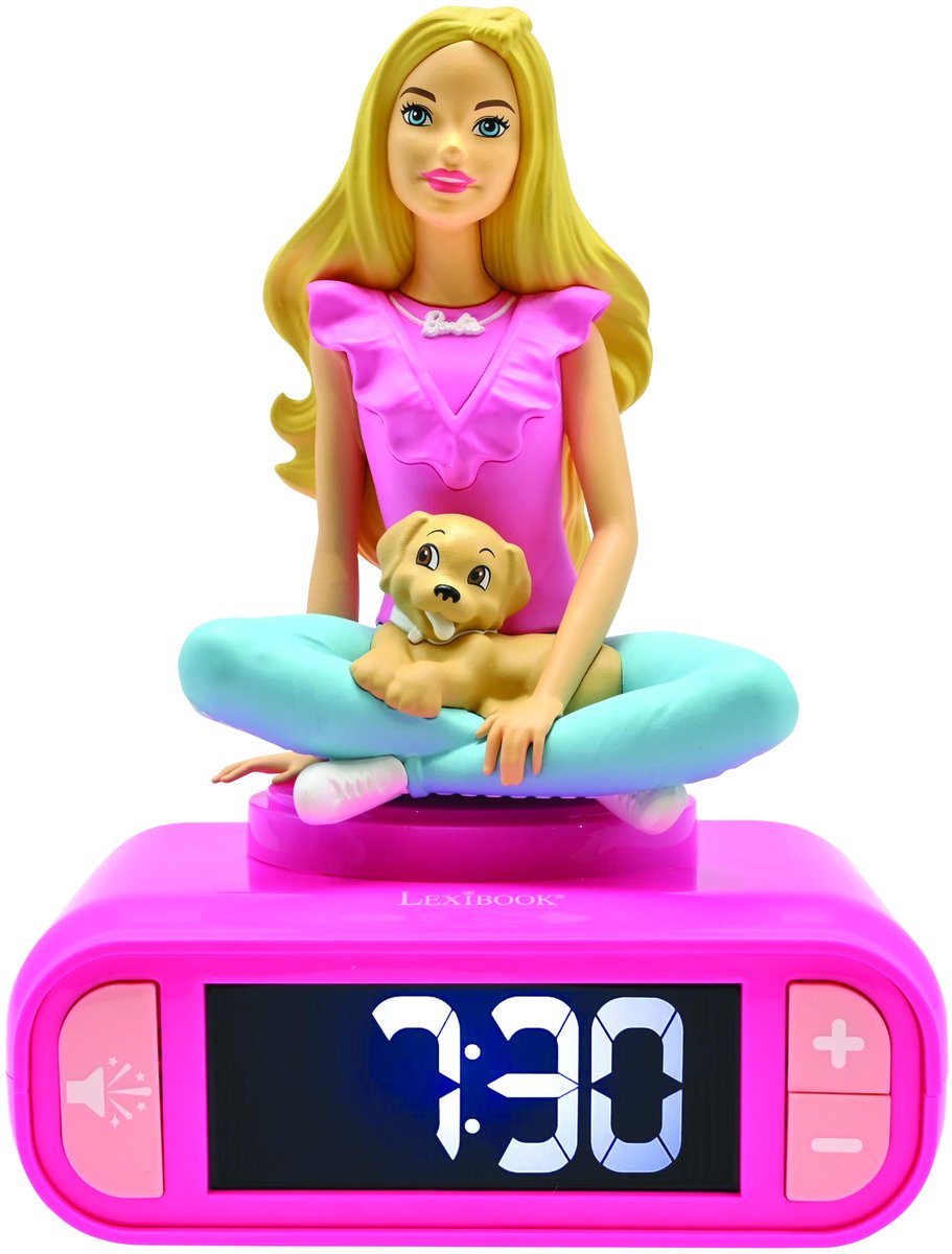 Lexibook digitale wekker met 3d barbie, nachtlampje, en geluidseffecten