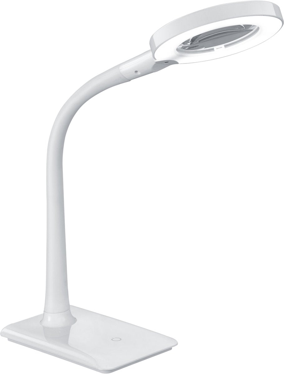 Trio lupo - lámpara de mesa - blanco - incl. 1x SMD 5 W - aumento 3x - táctil de 4 pasos - flexible