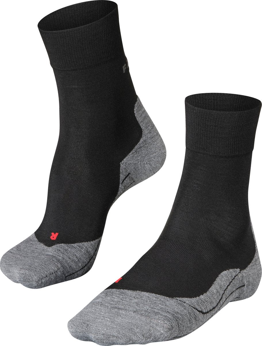 Falke ru4 wool anti-blaar wol functioneel materiaal hardloopsokken heren zwart - maat 46-48