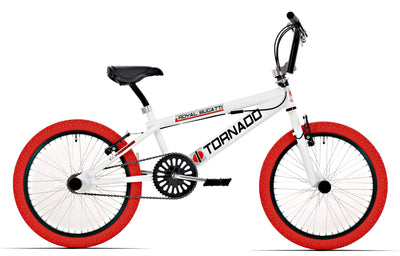 Royal bmx fiets -bugatti tornado freestyle 20 inch - wit met rode banden