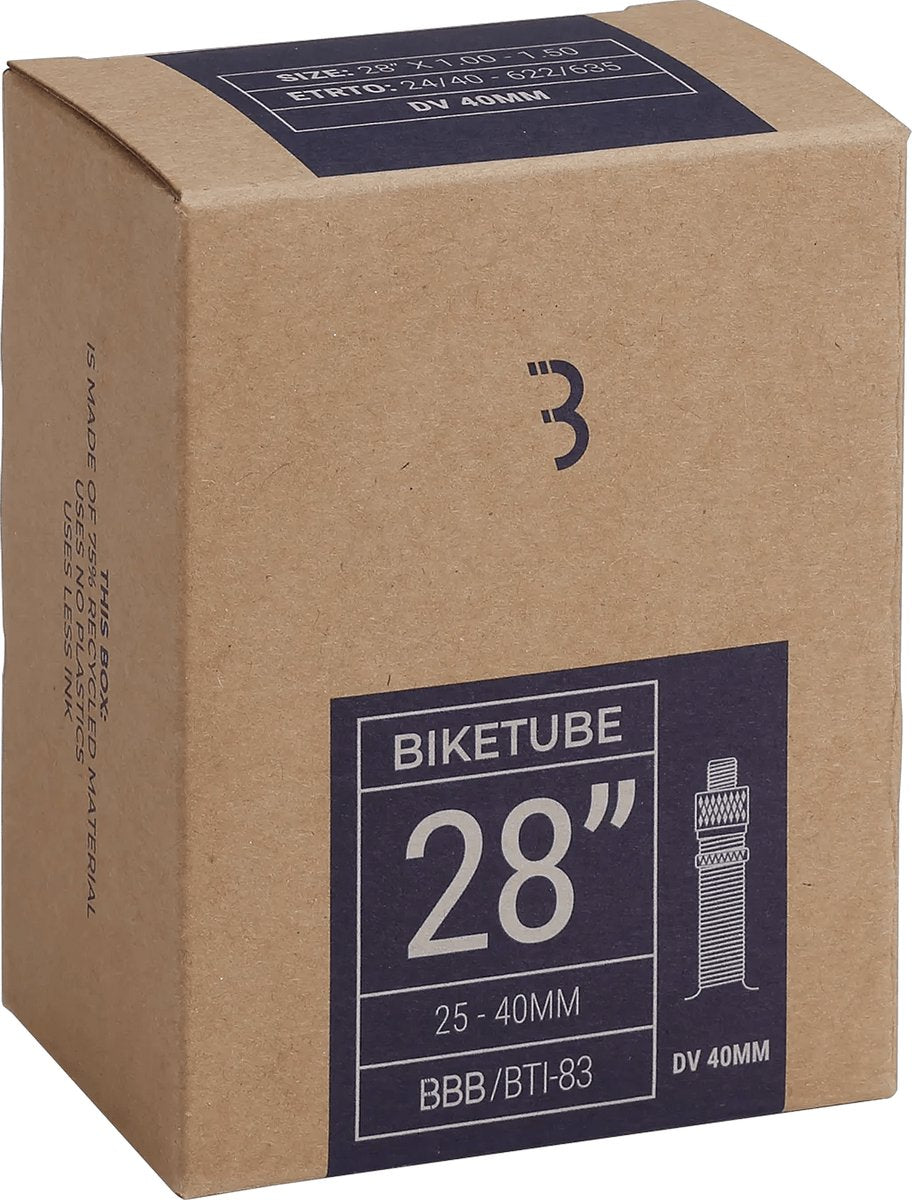 Bbb cycling - inner tube city bike 28 inch - Dunlop valve 40 mm - suitable for tire size: 40-635 - bicycle tire biketube - bti-83