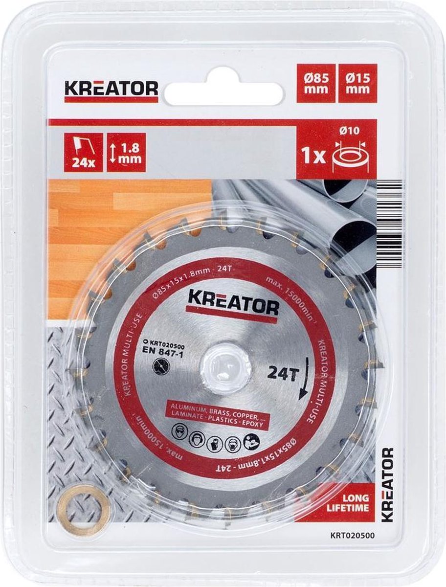 Lama per sega Kreator krt020500 legno - 85mm24t