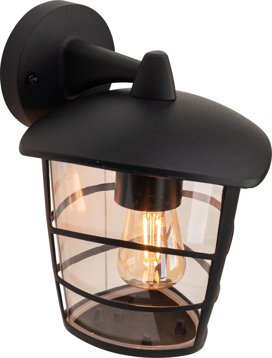 Eglo aloria - illuminazione da esterno - lampada da parete - 1 luce - nero - trasparente