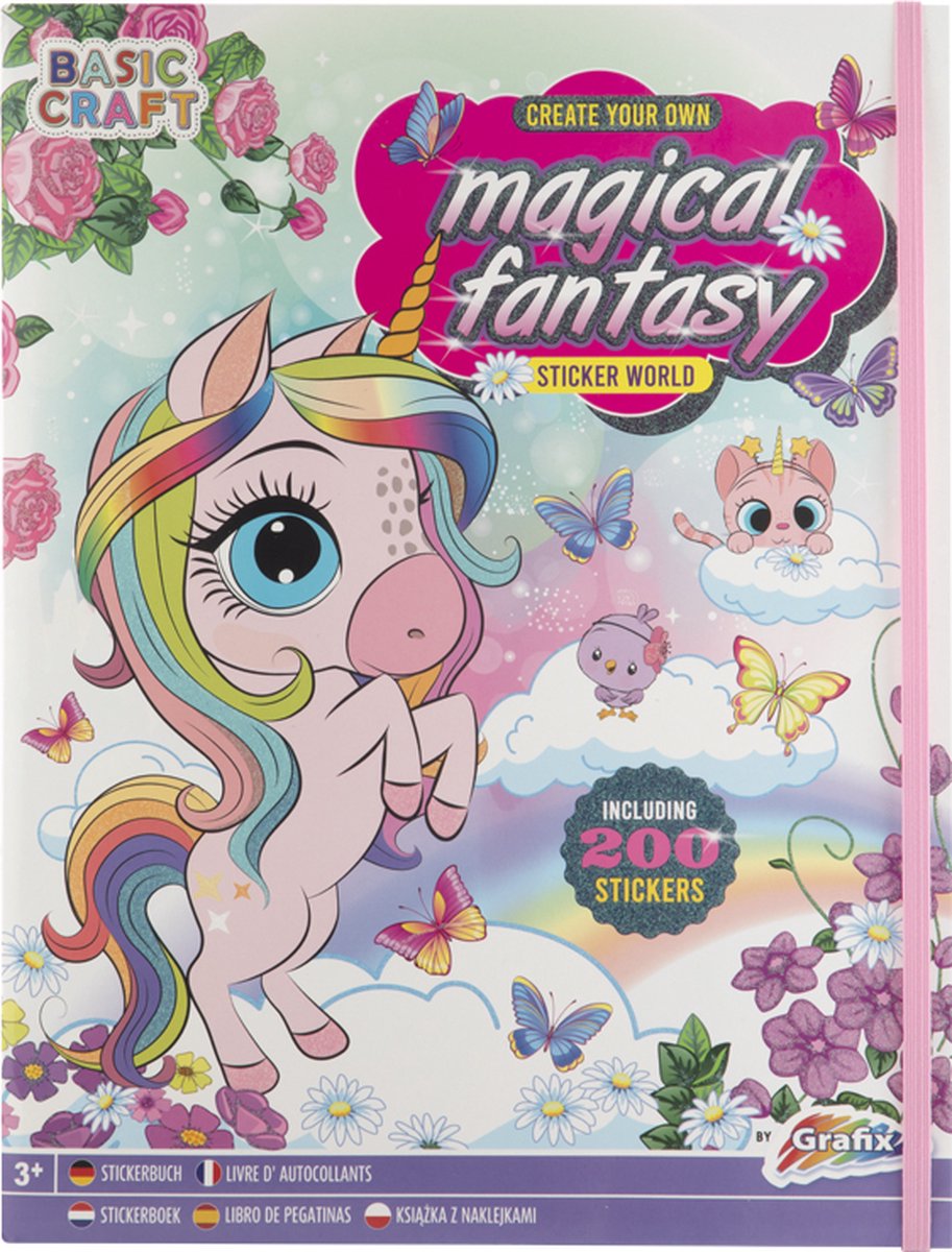 Sticker Libro Fantasía mágica con 200 pegatinas