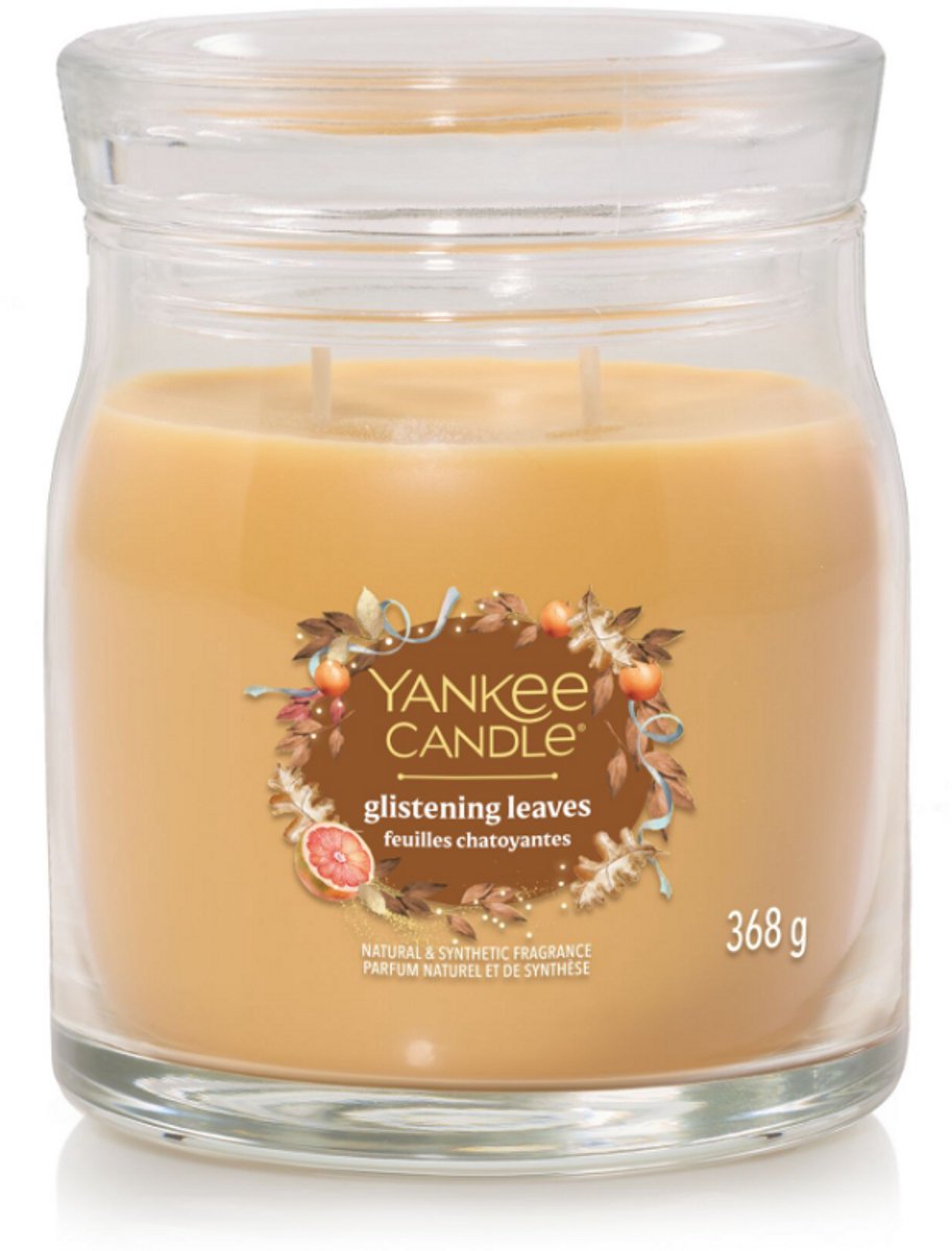Vela Yankee - vela perfumada mediana con hojas brillantes - 50 horas de combustión - 2 mechas