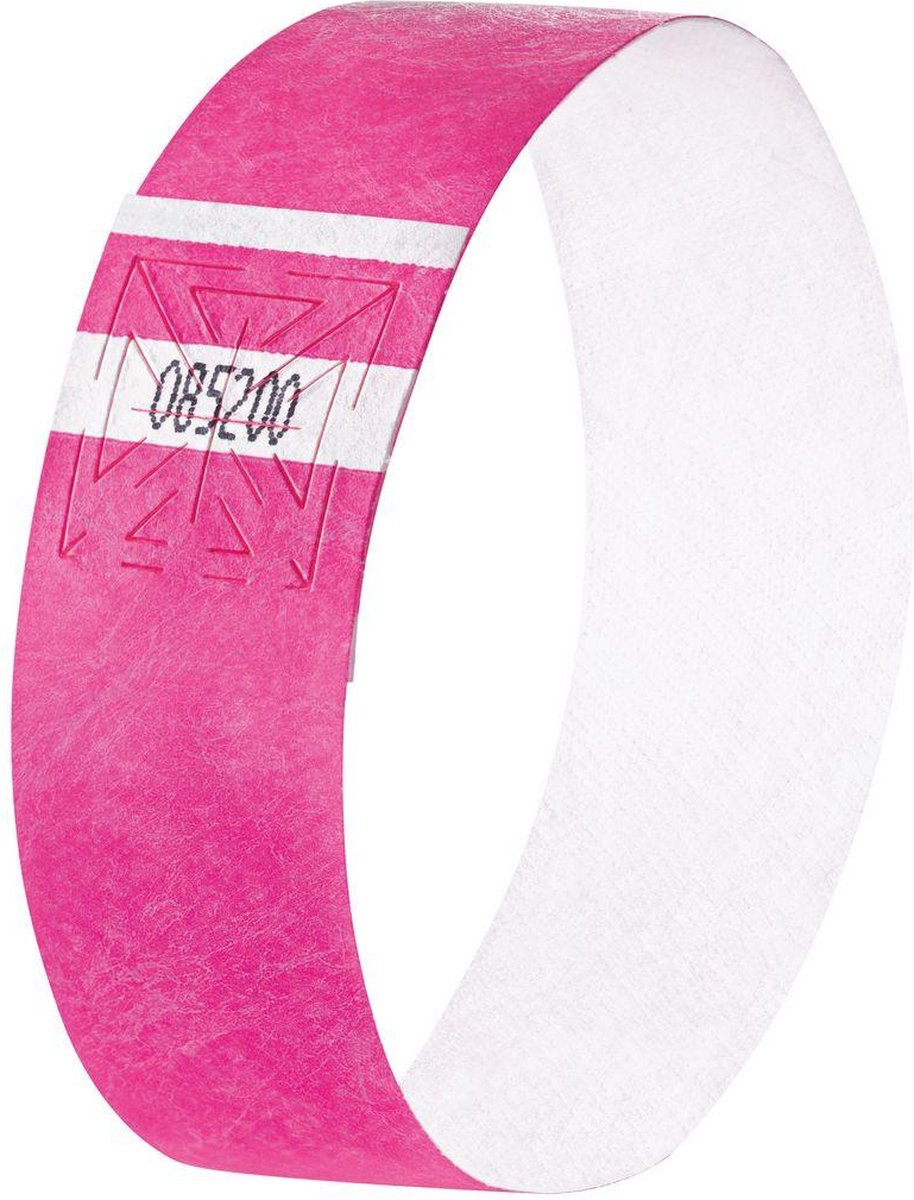 Braccialetti per eventi Sigel - super morbidi - 255x25mm - rosa fluo - 120 pezzi - si-eb210