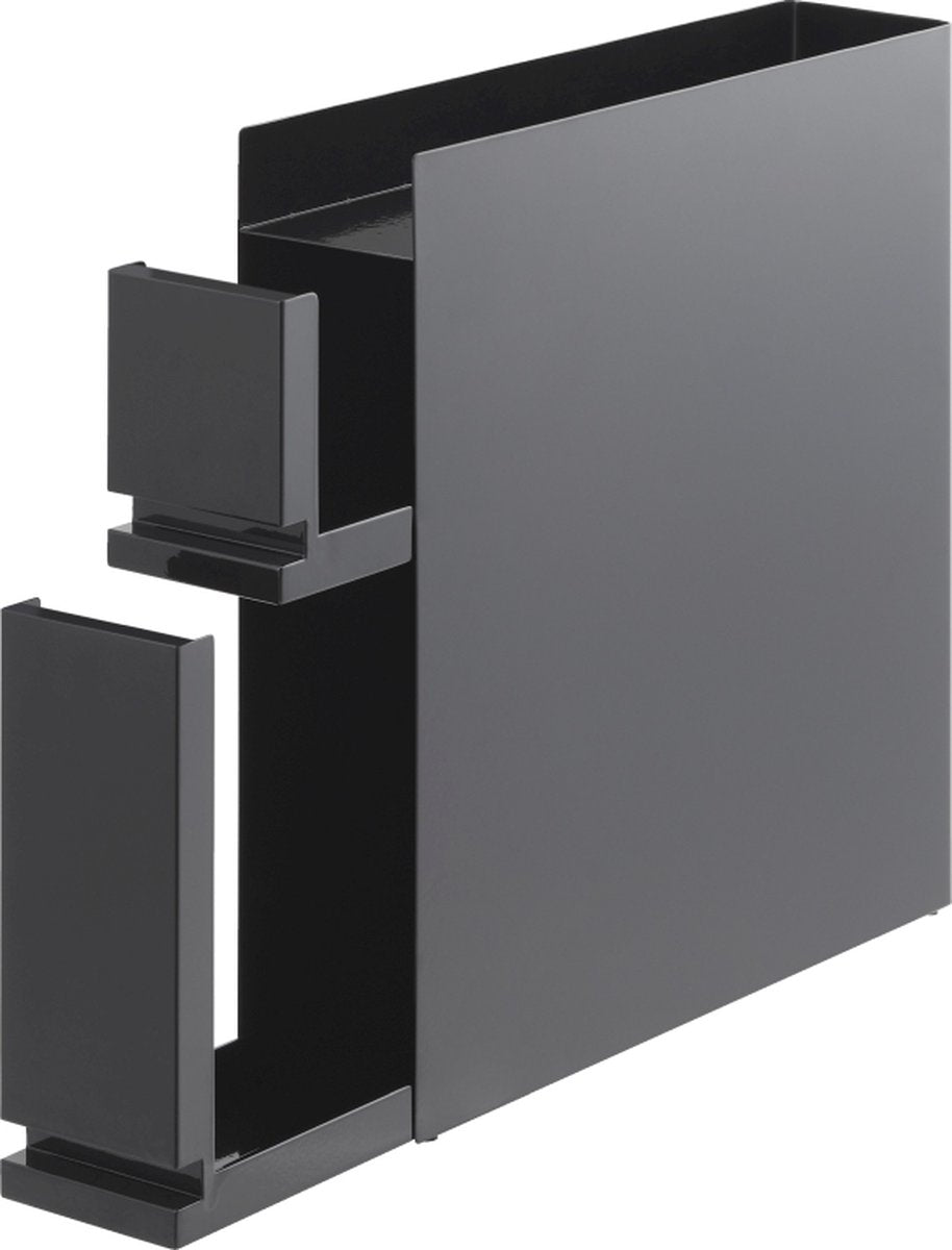 Portaspezie e olio Yamazaki estensibile - 2 livelli - torre - nero