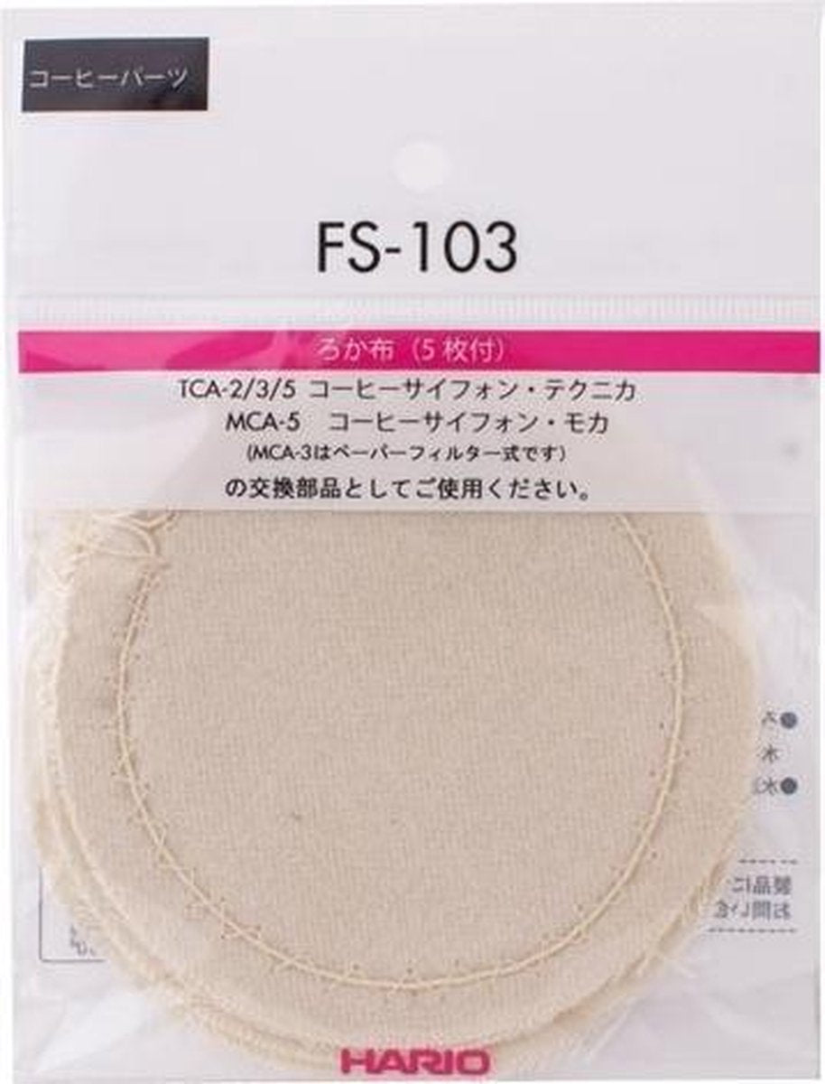 Sifón Hario - filtros de tela - fs-103
